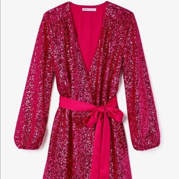 Express Dresses & Skirts - Express x Olivia Culpo Sequin Wrap Dress